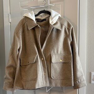 Ci Sono Tan Utility Jacket with Hood